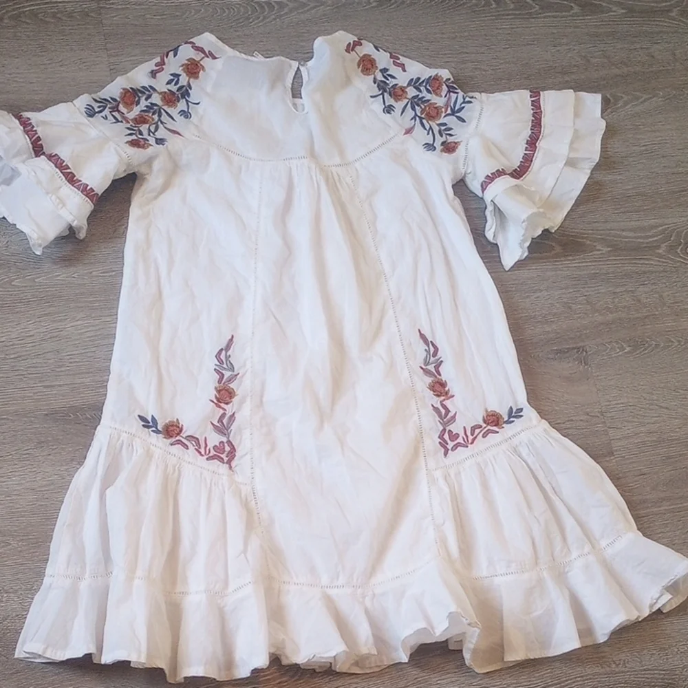 Free People White Embellished Ruffled Maxi Sundress - Picture 7 of 8